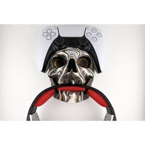 3D Printed PS5 Controller & Headset Stand – Skull Display Holder – PLA – Random